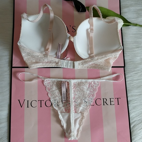 Size 34DD🌺 VS PUSH-UP BRA + THONG PANTY L.nwt - Picture 4 of 4